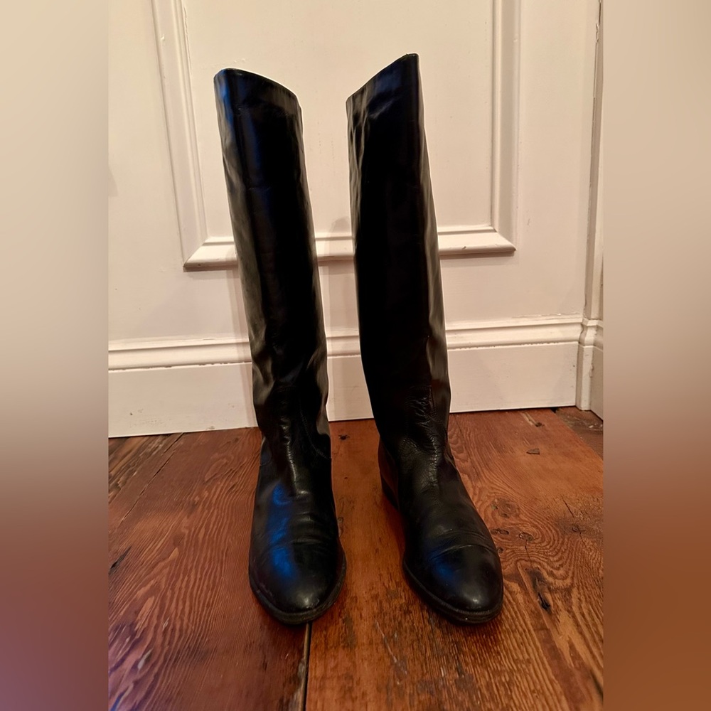 Gucci Black leather riding boots . Amazing vintage 1980's pull on boots - Picture 5 of 5